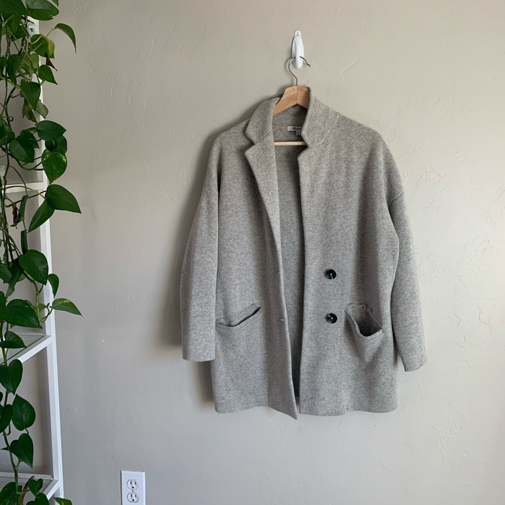 grey madewell sweater blazer